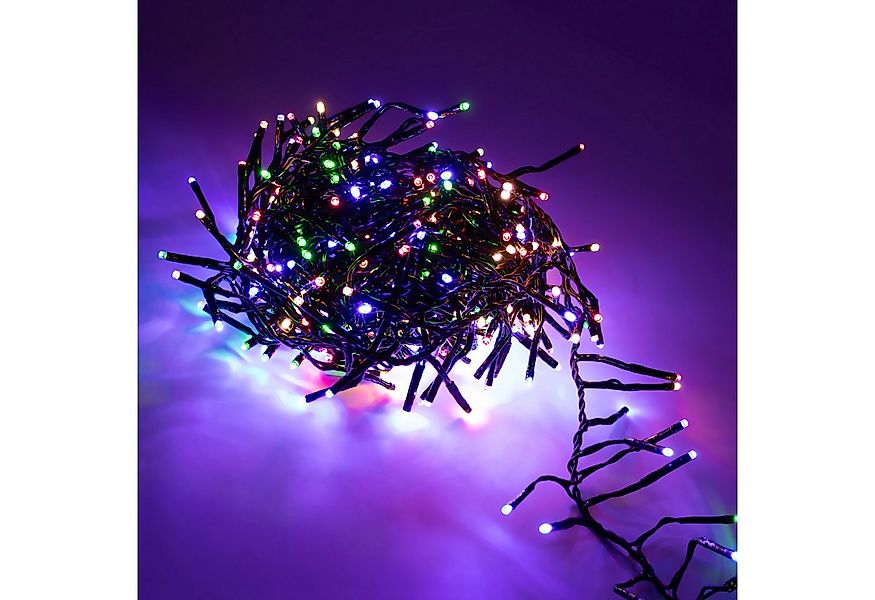Spetebo LED-Lichterkette bunt für Außen mit Timer und Netzstecker, 384-flam günstig online kaufen