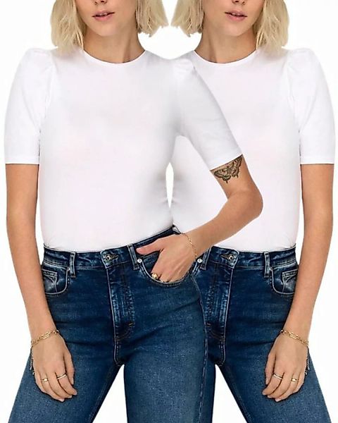 ONLY T-Shirt (Set) Basic Top mit Puffärmel im Doppelpack günstig online kaufen