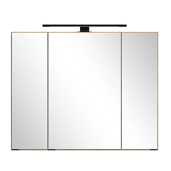 Held Möbel Spiegelschrank Manchester 64 x 80 x 20 cm Wildeiche 3 Türen günstig online kaufen
