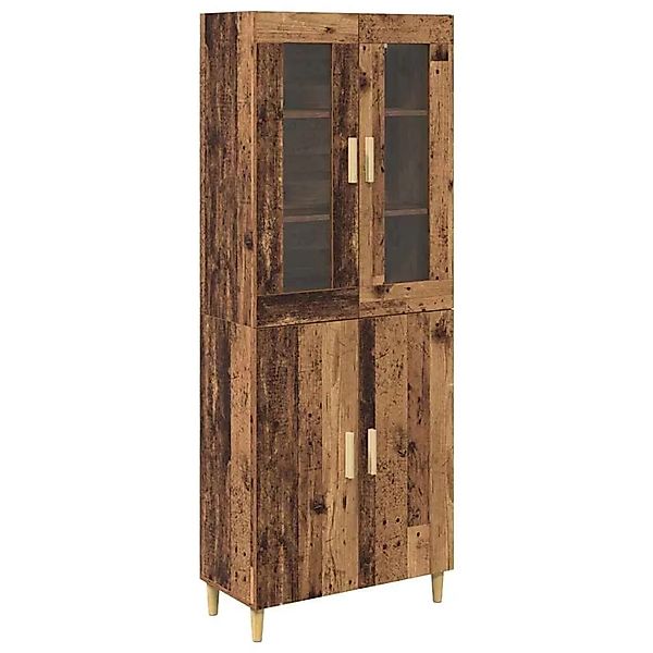 vidaXL Highboard Altholz 69,5 x 34 x 180 cm Engineered Wood und Glas 341574 günstig online kaufen