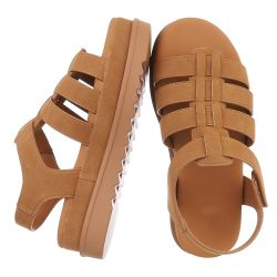Ital-Design Moderne Plateausandalen mit geflochtenen Riemen günstig online kaufen