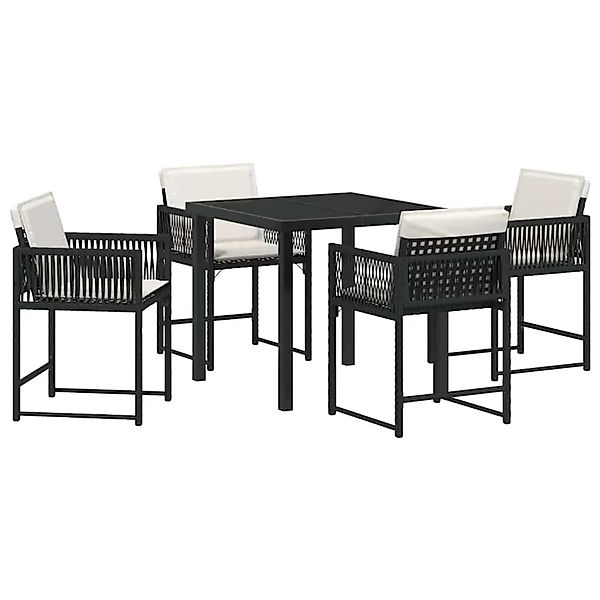 vidaXL Garten Essgruppe 5-Tlg Schwarz Poly-Rattan 3380741 günstig online kaufen