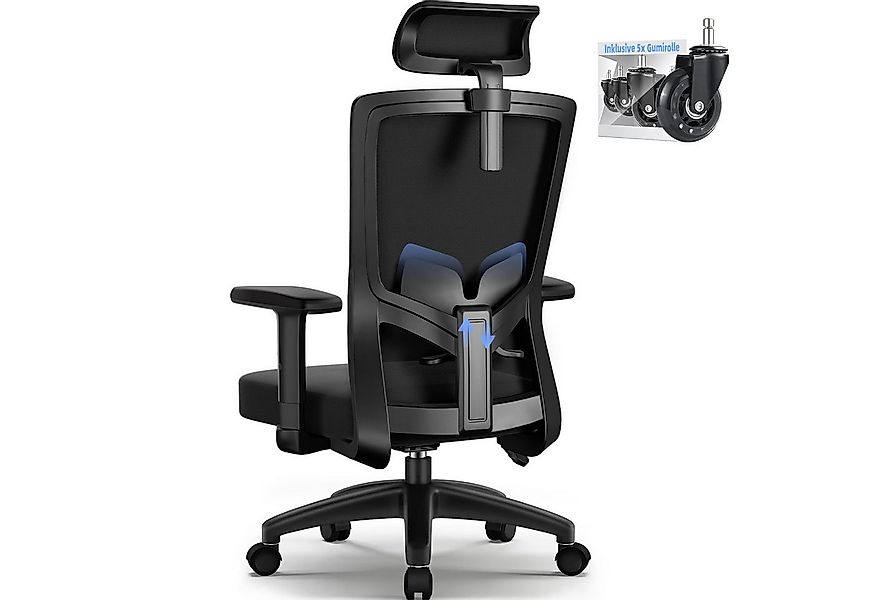 Lexzurn Bürostuhl Bürostuhl ergonomisch, Schreibtischstuhl 3D Memory-Schaum günstig online kaufen