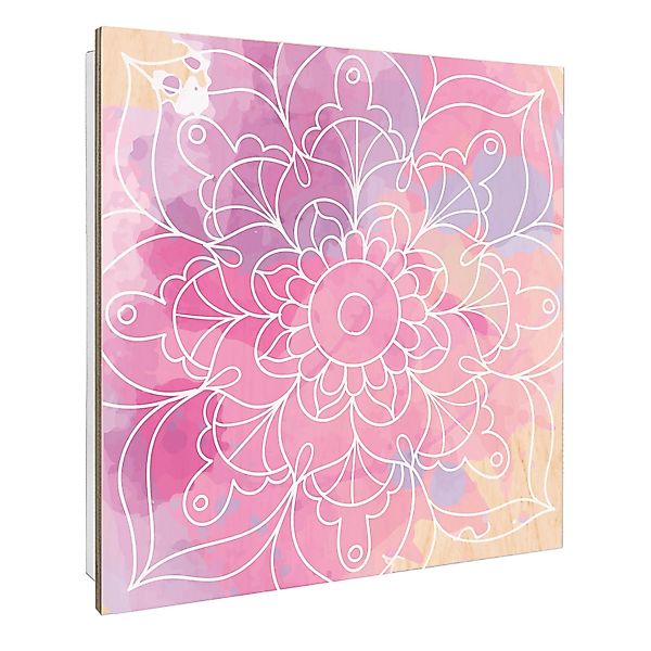 Banjado Schlüsselkasten mit Holzfront 30x30cm Weiß Scharnier Links 50 Haken günstig online kaufen