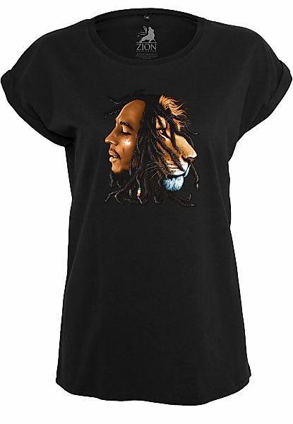 MisterTee Kurzarmshirt "MisterTee Damen Ladies Bob Marley Lion Face Tee", ( günstig online kaufen