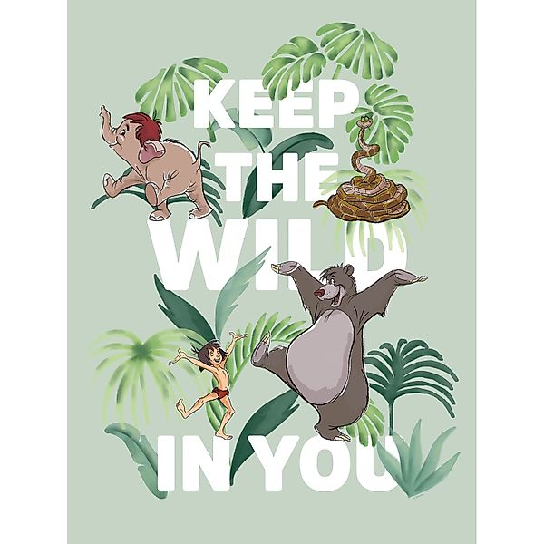 Komar Bild "Jungle Book Keep the Wild" Disney 1 Stk. tlg. Wandbild zur Deko günstig online kaufen