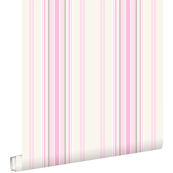 ESTAhome Tapete Streifen Hellrosa und Beige 53 cm x 10,05 m 138806 günstig online kaufen