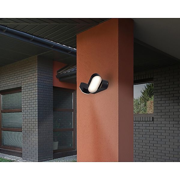 Näve LED-Wand-Außenleuchte Motus III Schwarz 60 Stück 13 W günstig online kaufen