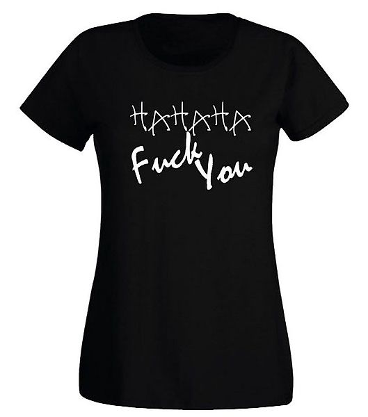 G-graphics T-Shirt Damen T-Shirt - Hahaha – Fuck you Slim-fit, mit trendige günstig online kaufen