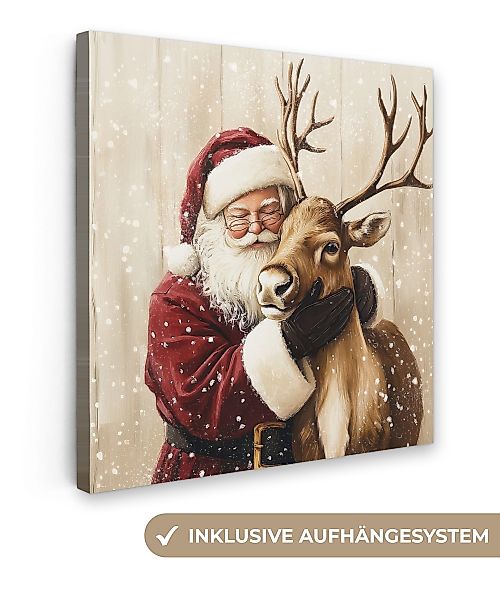 OneMillionCanvasses® Leinwandbild Weihnachtsmann - Rentier - günstig online kaufen