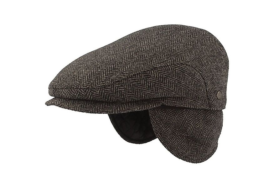 Breiter Schiebermütze einteilig mit Ohrenschutz und Fischgratmuster günstig online kaufen