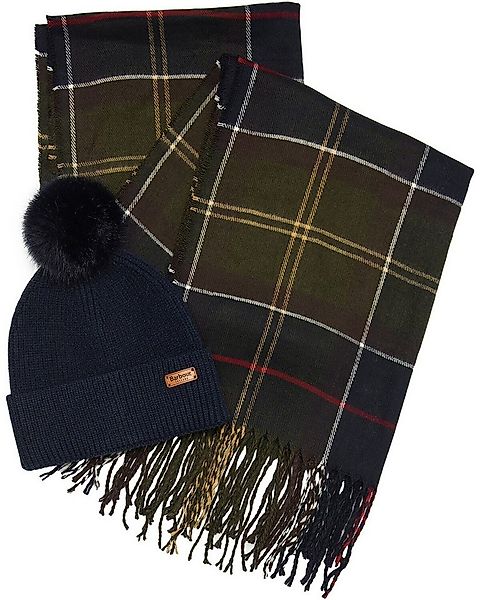 Barbour Bommelmütze Set Dover Beanie und Schal günstig online kaufen