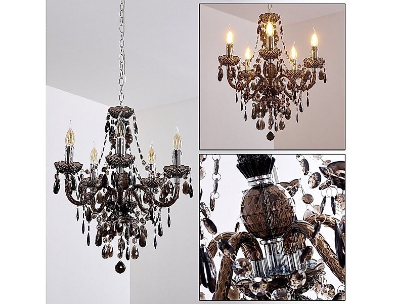 hofstein Kronleuchter »Schine« Hängelampe aus Metall in Schwarz, ohne Leuch günstig online kaufen