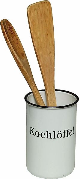 Ambiente Haus Dose "Kochlöffeltopf aus Emaille in Antikweiß" günstig online kaufen