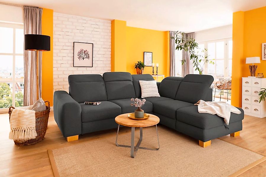 Home affaire Ecksofa »Dundee L-Form«, wahlweise mit Kopfteilverstellung und günstig online kaufen