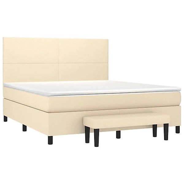 vidaXL Boxspringbett mit Matratze Creme 180x200 cm Stoff 3136458 günstig online kaufen