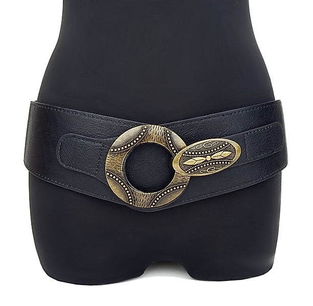 Ella Jonte Stretchgürtel schwarz mit goldener Schnalle elastisch 75-95 cm T günstig online kaufen