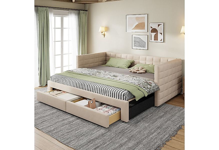 Merax Daybett (Jugendbett Kinderbett aus Baumwoll-Leinenstoff, 1 tlg), Tage günstig online kaufen