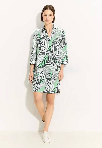 Leinenmix Kleid mit Print günstig online kaufen