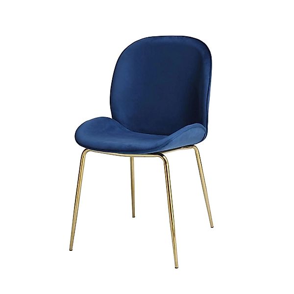 MeGusta Moderner Stuhl 2er-Set Blau Polsterstuhl Esszimmerstuhl Emilia günstig online kaufen