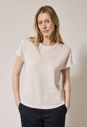 Cecil T-Shirt in Struktur-Optik und mit Knopf-Details günstig online kaufen