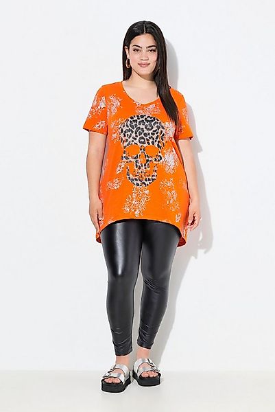 Angel of Style T-Shirt T-Shirt Leo-Totenkopf V-Ausschnitt Halbarm günstig online kaufen