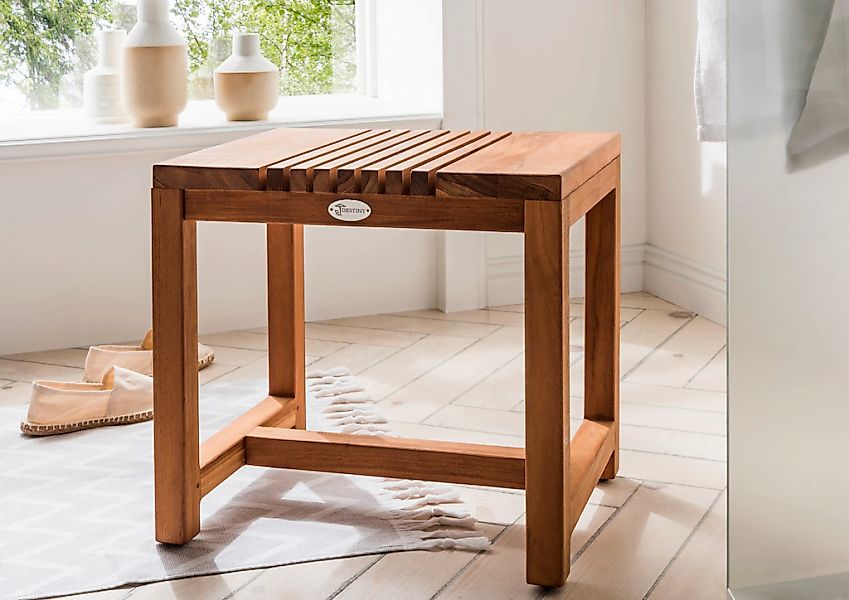 Destiny Badhocker ""SPA & LIVING"", Saunabank 45,5x35x46cm, Teak günstig online kaufen