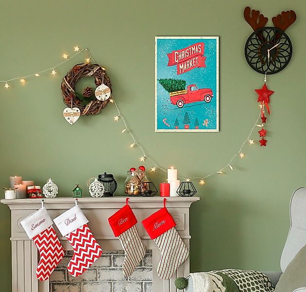 queence Metallbild "Christmas Market" Schriftzug  Schriftzüge  Weihnachten günstig online kaufen