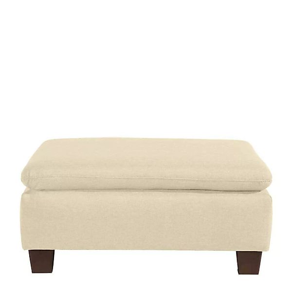Couch Sitzhocker Beige aus Flachgewebe Buche Massivholz günstig online kaufen
