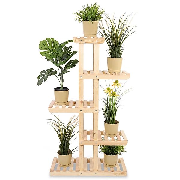 PROREGAL Blümenstande FLORACK HxBxT 117x68x25cm 6 Ablagen Kieferholz Natur günstig online kaufen