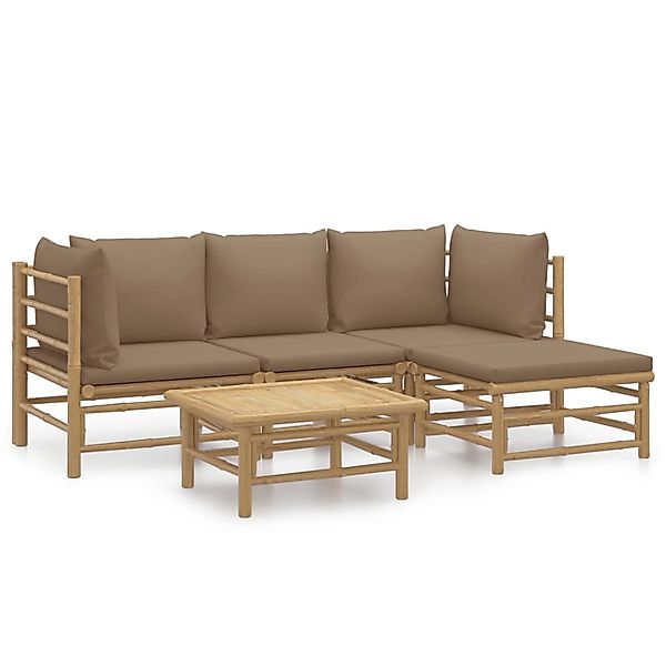 vidaXL Gartenlounge-Set 5-tlg. Garten-Lounge-Set mit Kissen günstig online kaufen
