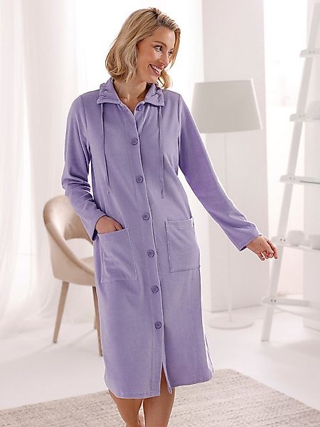 Witt Damenbademantel Bademantel Langarm, Länge ca. 110 cm, Baumwolle, Knopf günstig online kaufen