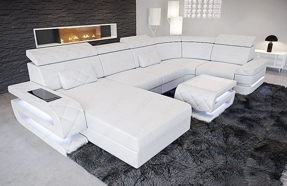 Sofa Dreams Wohnlandschaft Bologna U Form Leder, 6-Sitzer, Couch, opt. Schl günstig online kaufen