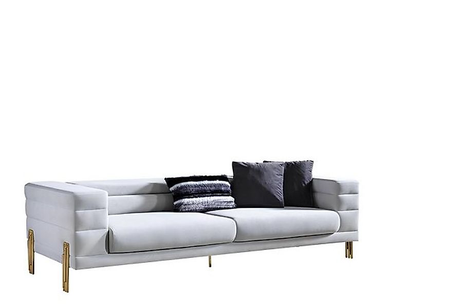 Xlmoebel Sofa Sofa für vier Personen in Weiß aus Stoff für ein luxuriöses, günstig online kaufen