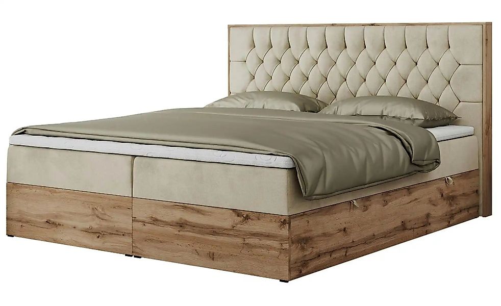 Boxbett mit Bettkasten Amore ¦ beige ¦ Maße (cm): B: 208 H: 115 Betten > Ko günstig online kaufen