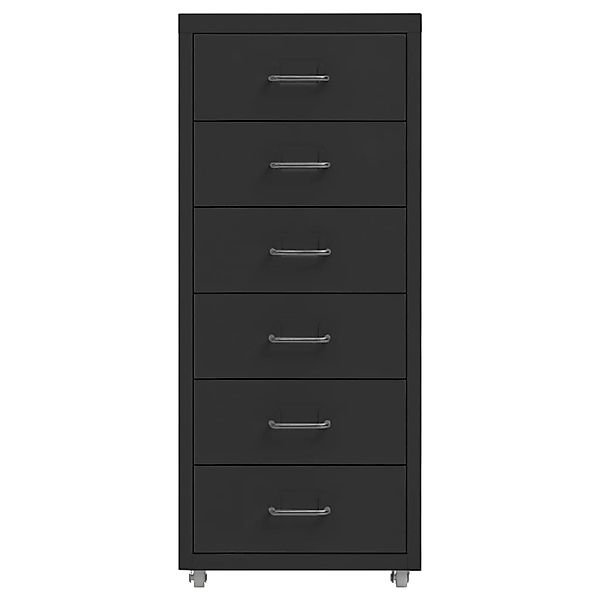 vidaXL Aktenschrank mit Rollen Schwarz 28x41x69 cm Metall günstig online kaufen