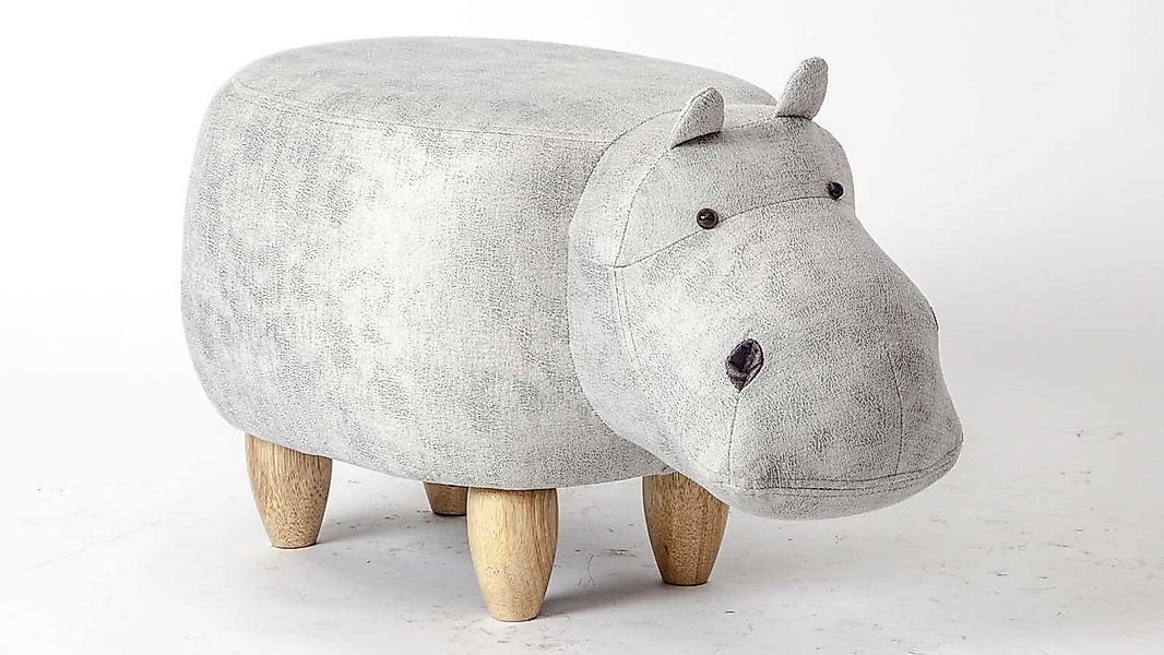 Möbel Akut Kinderhocker Tierhocker Nilpferd Hippo Hocker weiß Massivholz na günstig online kaufen
