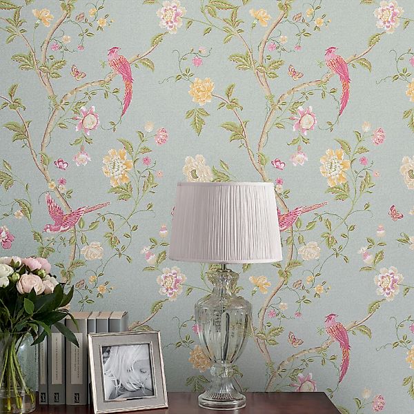 LAURA ASHLEY Vliestapete Summer Palace, gemustert, günstig online kaufen