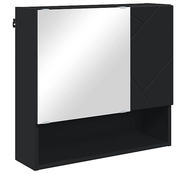 vidaXL Badezimmerspiegelschrank Spiegelschrank mit Tür Schwarz 59 x 17 x 55 günstig online kaufen