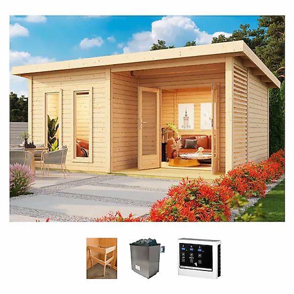 KONIFERA Saunahaus »Maiko 5 SET A« naturbelassen, mit Ofen 9 kW ext.Steueru günstig online kaufen