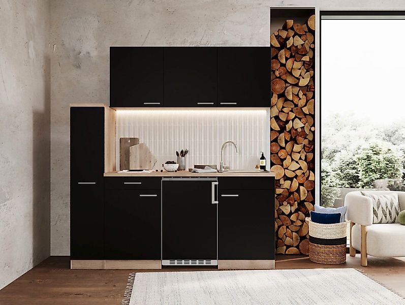 RESPEKTA Küche "Luis, Duo Kochfeld, wahlweise mit Mikrowelle, Korpus Eiche günstig online kaufen