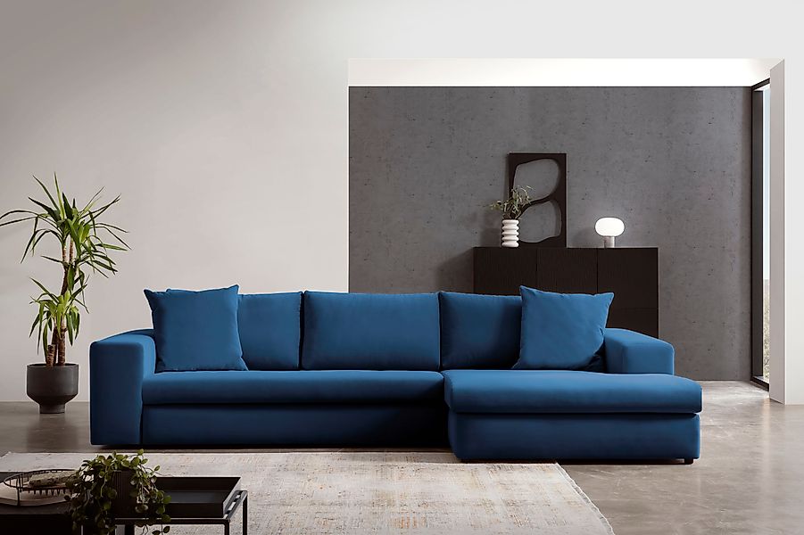 Home affaire Ecksofa »SLEETLAND XXL in Samtvelours oder Vintage-Leder-Optik günstig online kaufen