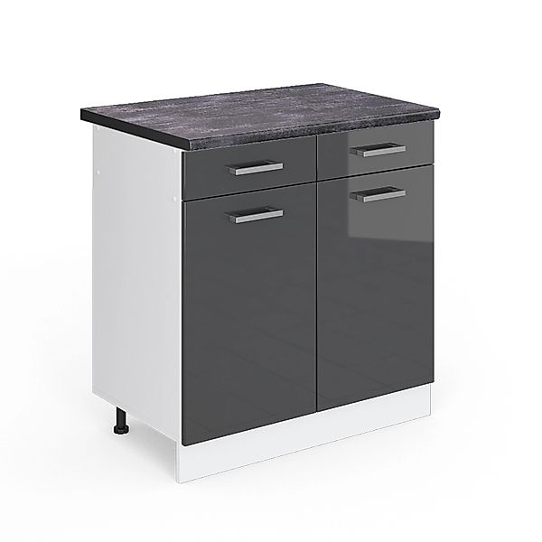 Vicco Unterschrank R-Line, Anthrazit Hochglanz/Weiß, 80 cm ohne Arbeitsplat günstig online kaufen