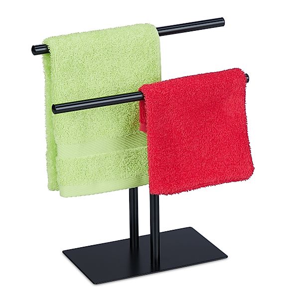 relaxdays Handtuchhalter Zweiarmiger Handtuchständer günstig online kaufen
