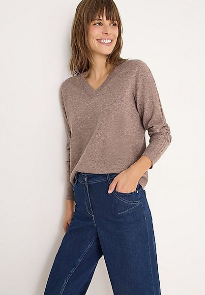 CECIL Strickpullover mit V-Ausschnitt und Ärmeldetails günstig online kaufen