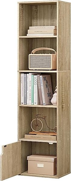 EUGAD Bücherregal, 1-tlg., mit 5 Fächern 1 Tür aus MDF, 34x132x24cm günstig online kaufen