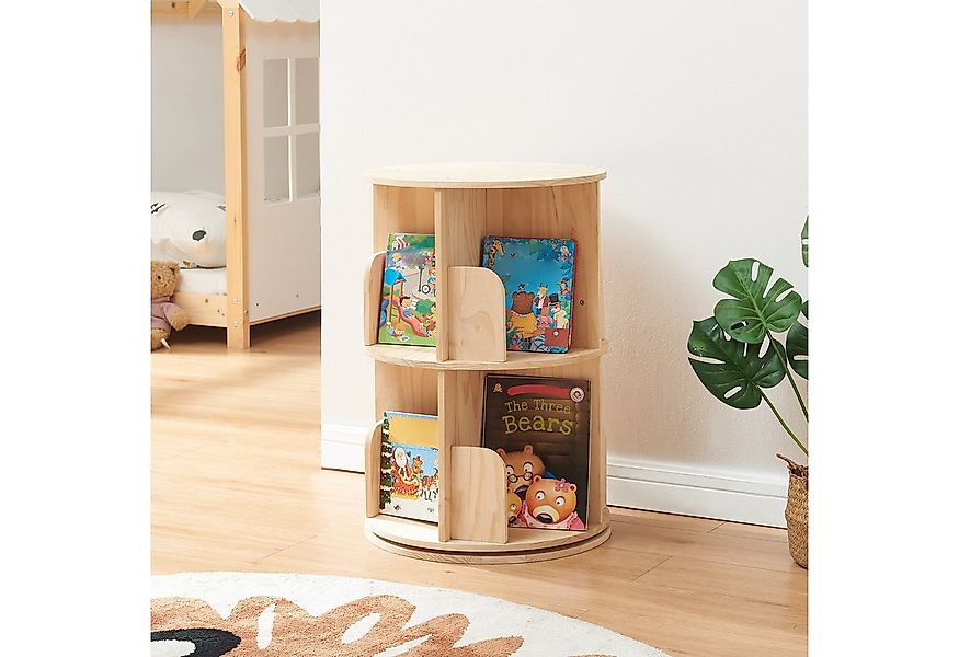 en.casa Kinderregal, drehbar »Chasek« Kiefernholz Natur 65 x 44 cm günstig online kaufen