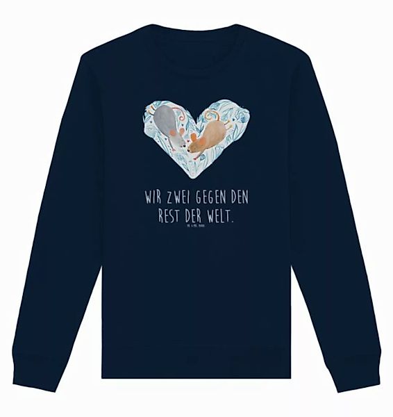 Mr. & Mrs. Panda Longpullover Mäuse Herz Größe XS - French Navy - Geschenk, günstig online kaufen