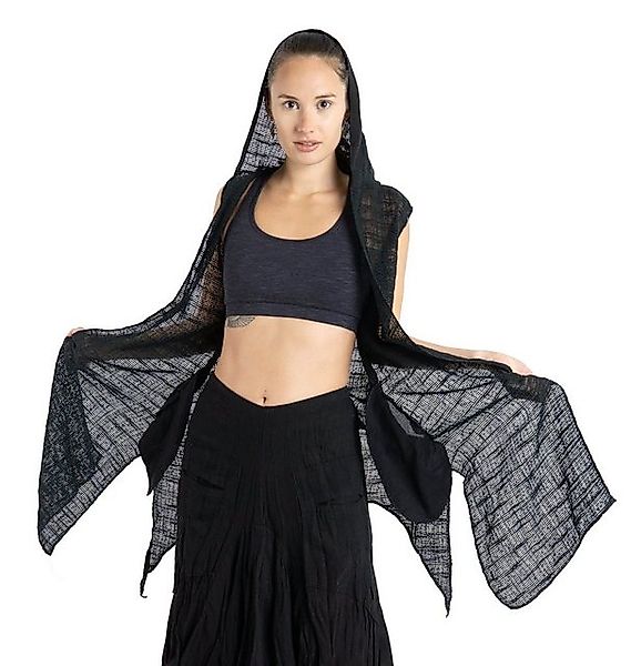 Guru-Shop Langjacke Offener Cardigan mit Kapuze, Boho Long-Weste -.. altern günstig online kaufen