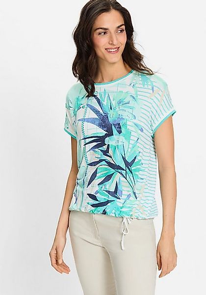 Olsen Print-Shirt (1-tlg) Bund mit Tunnelzug und Bindeband günstig online kaufen
